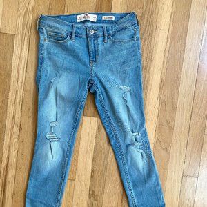 Light wash, ripped Hollister jeans